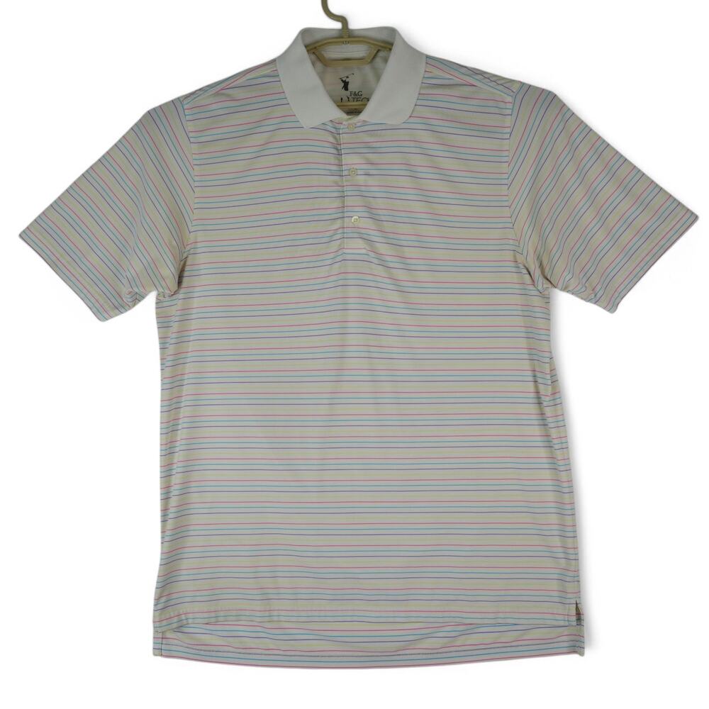F&G Tech Fairway & Greene Golf Polo Shirt Mens‎ Large Multicolored Striped